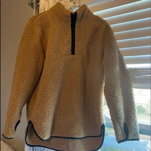 Tommy Hilfiger brown fluffy quarter zip women’s size medium
